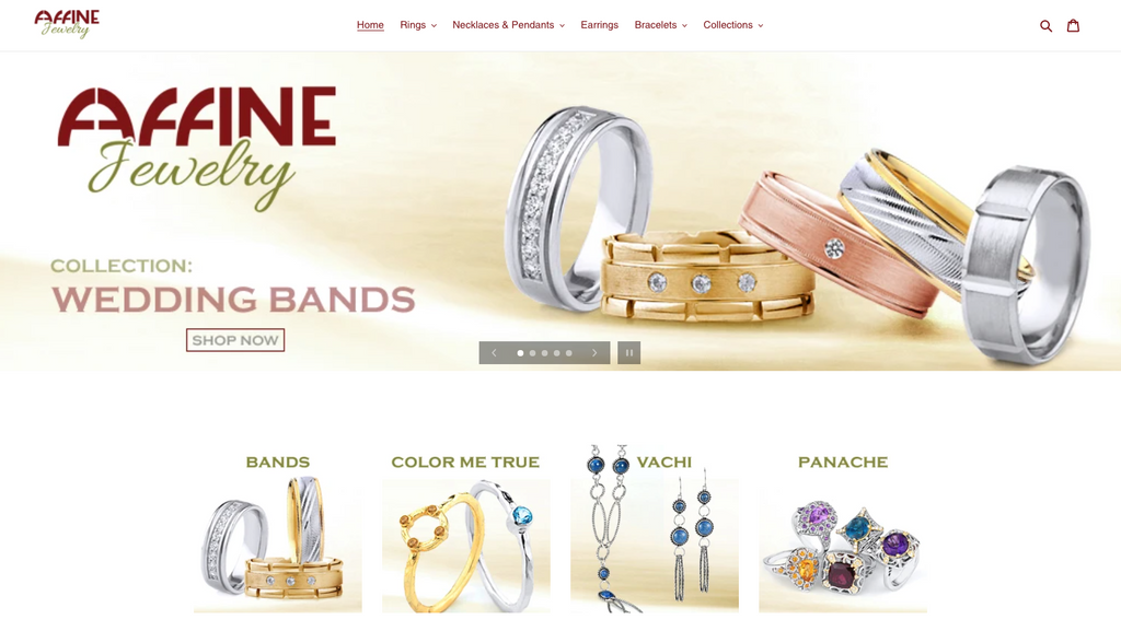 Affine Jewelry website image